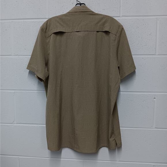 ZeroXposur Trail series men's large tan Button up short sleeve top - Picture 3 of 7